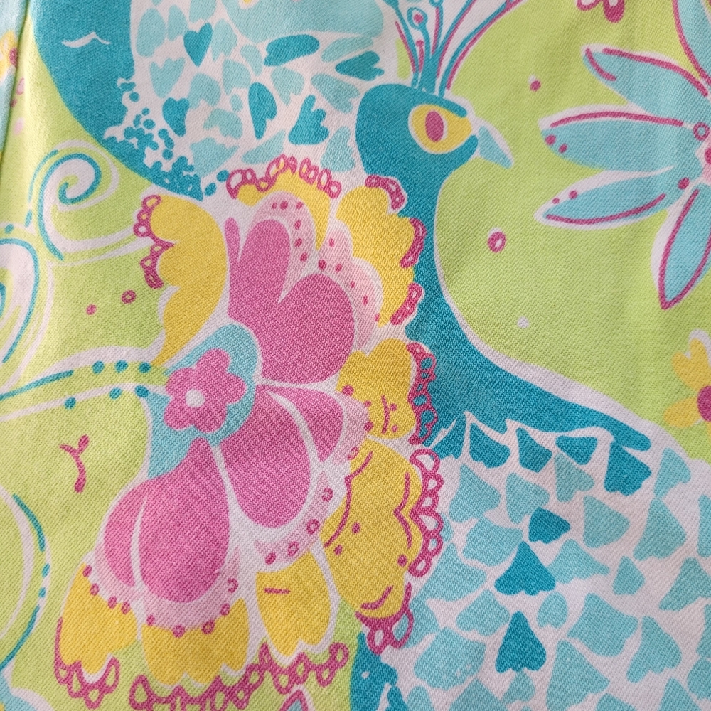 Lilly Pulitzer Cotton Stretch Peacock Capris - Picture 8 of 13